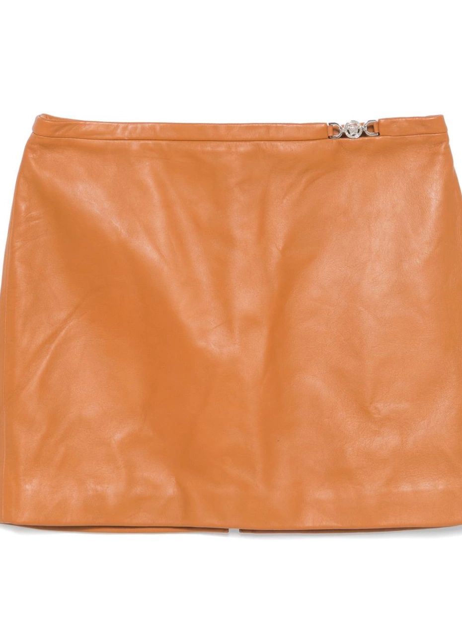 Cheap leather skirt Medusa-embellished mini Women Versace 0327